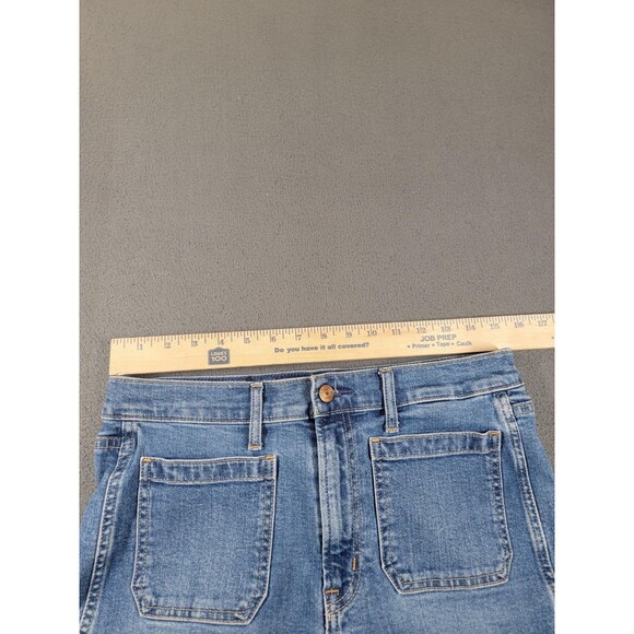 Gap Jeans Womens 10P 30 Medium Indigo 70s Flare High Rise Stretch Denim Petite - Picture 5 of 13